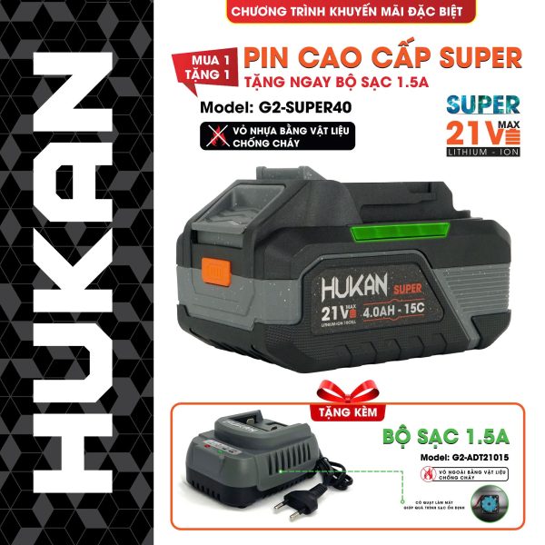 Pin cao cấp Super chống cháy Gen 2 G2-SUPER40 Tặng sạc 1.5Ah