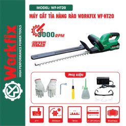 Máy Cắt Tỉa Hàng Rào WORKFIX WF-HT20, Không Chổi Than, Công Suất Khoẻ 800W