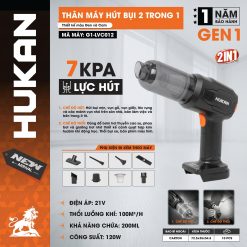 Thân Máy Hút Bụi Pin HUKAN 2 In 1 G1-LVC012