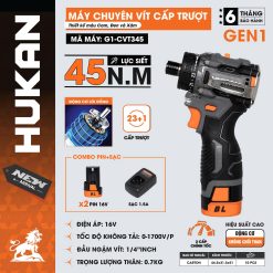 Máy chuyên vít cấp trượt HUKAN (GEN 1) G1-CVT345